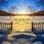 sunset, spring, melting